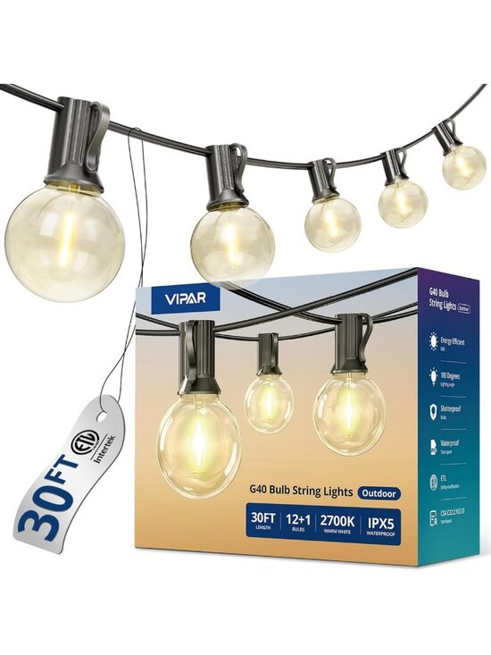 Other - 30FT Waterproof Vintage LED Globe String Lights | Dimmable, Shatterproof
